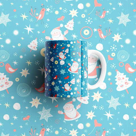 Blue Christmas Mix Ceramic Mug