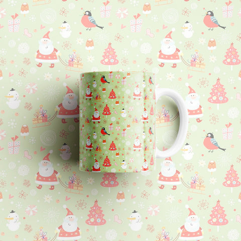 Green Christmas Mix Ceramic Mug